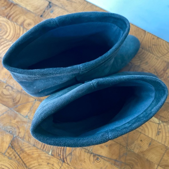 RARE Tara Subkoff Grey Suede Cuffed Wedge Booties - Picture 6 of 8
